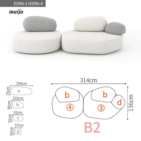 NAVI Pebbles Fabric Sofa from NAVI