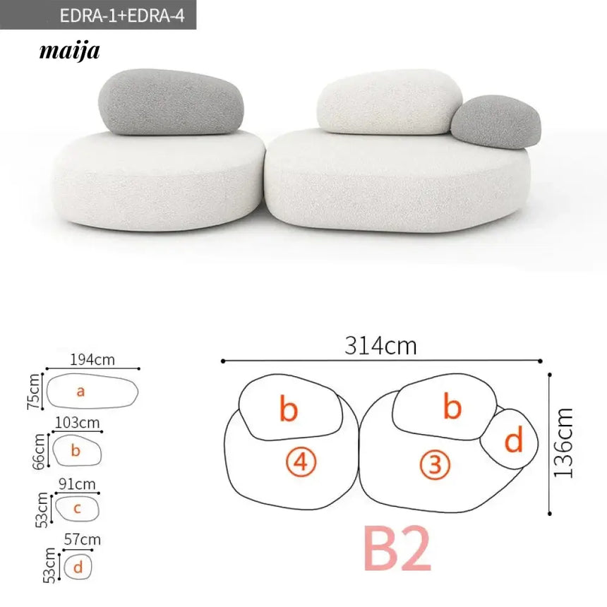 NAVI Pebbles Fabric Sofa from NAVI