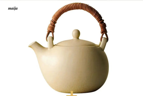 JOTO Japanese Pottery Boiling Teapot Bamboo Handle Kung Fu Tea Set from JOTO
