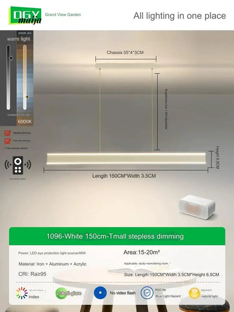 GVG Double-Layer Long Bar Chandelier from GVG
