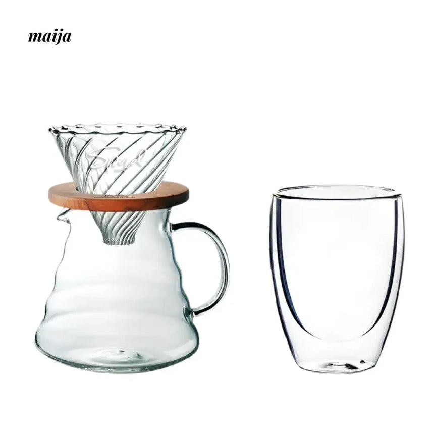JOTO Handcrafted Coffee Filter Cup Solid Wood V60 Pink from MOSE