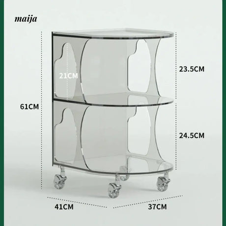 PUMPKIN BOX Acrylic Cream Coffee Table Cart from PUMPKIN BOX