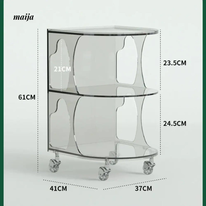 PUMPKIN BOX Acrylic Cream Coffee Table Cart from PUMPKIN BOX