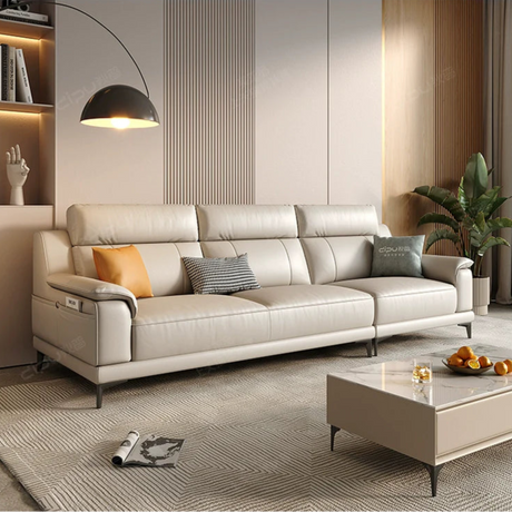 DIPU Tanner Cream Leather Sofa from DIPU