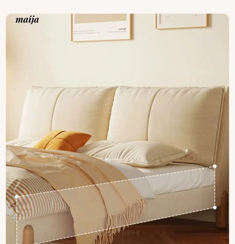 YUMENG Solid Wood Fabric Bed from MEIHOUSE