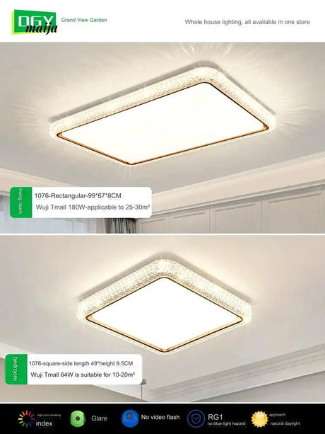 GVG Crystal Bedroom Ceiling Lamp from GVG