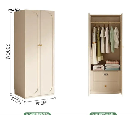 MEIHOUSE French Cream Wardrobe Bedroom Finished Large Storage Cabinet from MEIHOUSE