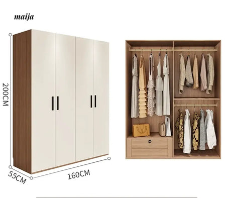 MEIHOUSE Cream Bedroom Modern One Door Large Storage Wardrobe from MEIHOUSE