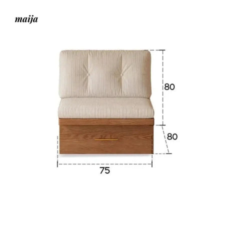 Japanese Style Solid Wood Sofa with Storage System from AI