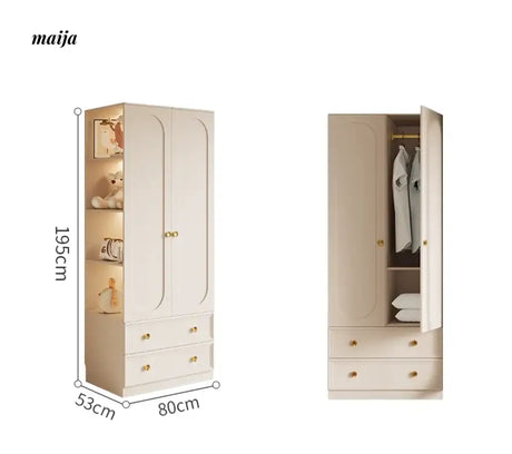 MEIHOUSE French Cream Wardrobe Modern Bedroom Storage Cabinet from MEIHOUSE