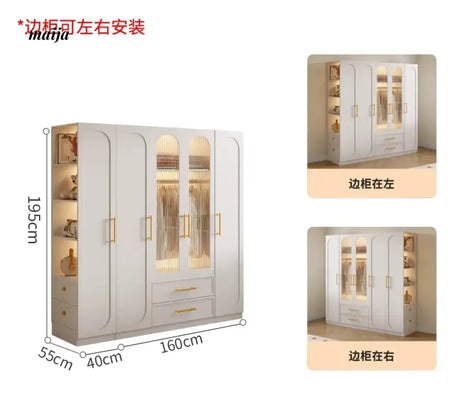 MEIHOUSE French Cream Bedroom Storage Combination Coat Cabinet from MEIHOUSE