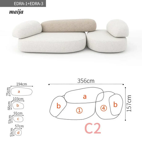 NAVI Pebbles Fabric Sofa from NAVI
