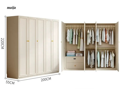 MEIHOUSE French Cream European Pine Wardrobe Bedroom Storage Cabinet from MEIHOUSE
