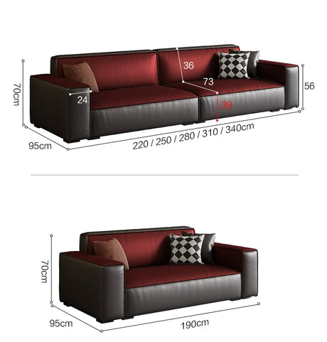 DIPU Atlas Tofu Cowhide Leather Sofa Combination from DIPU