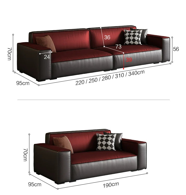 DIPU Atlas Tofu Cowhide Leather Sofa Combination from DIPU