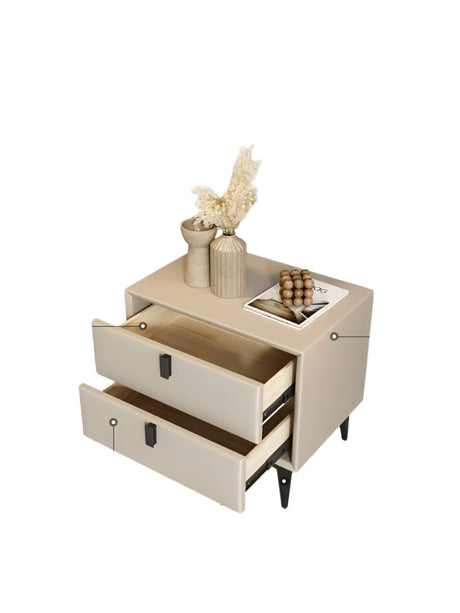 DIPU Dawson Creamy Wind Modern Leather Bed from DIPU