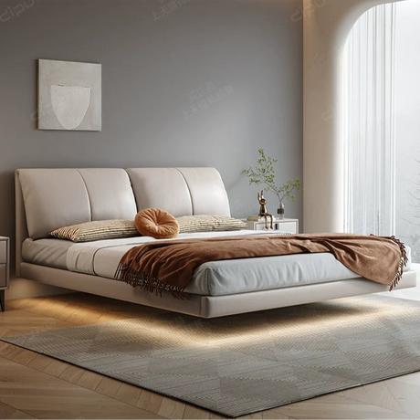 DIPU Alina Luxury Elephant Ear Leather Bed from DIPU