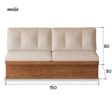Japanese Style Solid Wood Sofa with Storage System from AI