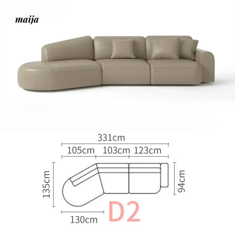 NAVI Emelie Leather Curve Sofa from NAVI