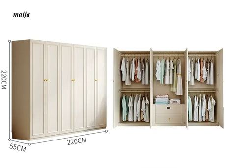 MEIHOUSE French Cream European Pine Wardrobe Bedroom Storage Cabinet from MEIHOUSE
