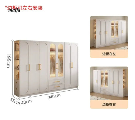 MEIHOUSE French Cream Bedroom Storage Combination Coat Cabinet from MEIHOUSE