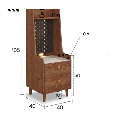 Memory Solid Wood Bedside Table from AI