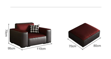 DIPU Atlas Tofu Cowhide Leather Sofa Combination from DIPU