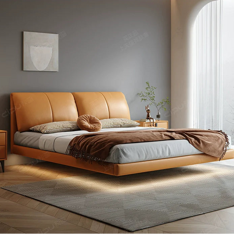 DIPU Alina Luxury Elephant Ear Leather Bed from DIPU