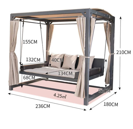 MOJIA Adalyn Hanging Swing Chair for Elegant Garden Seating from MOJIA