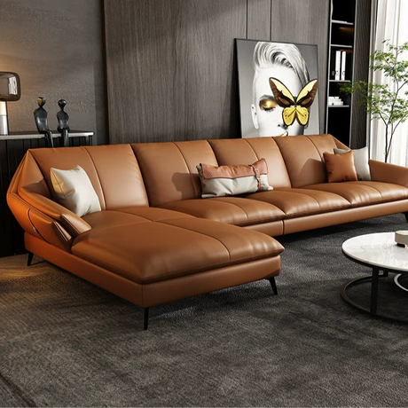 DIPU Harper Minimalist Leather Scandinavian Sofa from DIPU