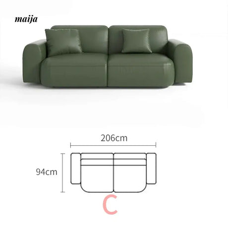 NAVI Emelie Leather Curve Sofa from NAVI