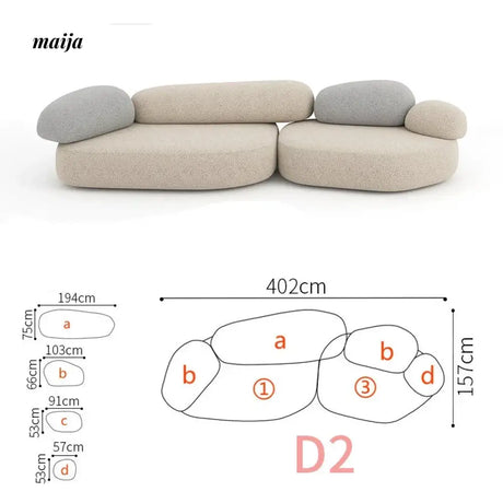 NAVI Pebbles Fabric Sofa from NAVI