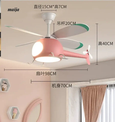 GVG Helicopter Cartoon Air Fan Ceiling Lamp from GVG