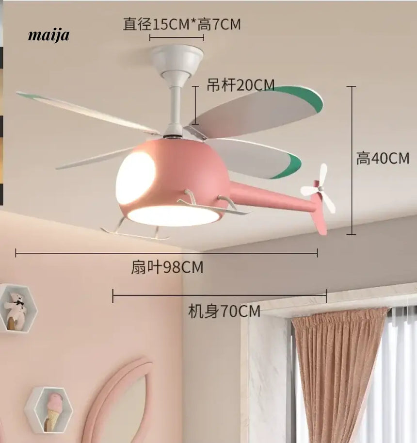 GVG Helicopter Cartoon Air Fan Ceiling Lamp from GVG
