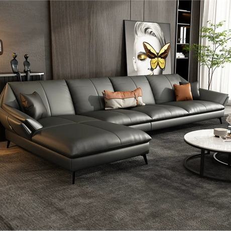 DIPU Harper Minimalist Leather Scandinavian Sofa from DIPU