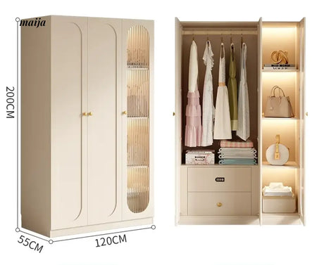 MEIHOUSE French Cream Bedroom Wardrobe Modern Assembled Cabinet from MEIHOUSE