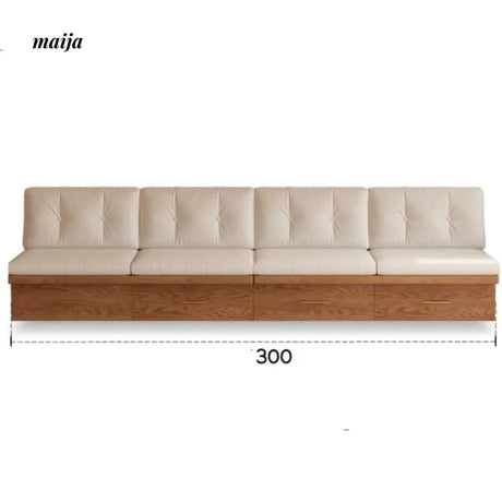 Japanese Style Solid Wood Sofa with Storage System from AI