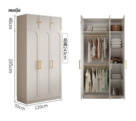 MEIHOUSE French Cream Bedroom Storage Combination Coat Cabinet from MEIHOUSE