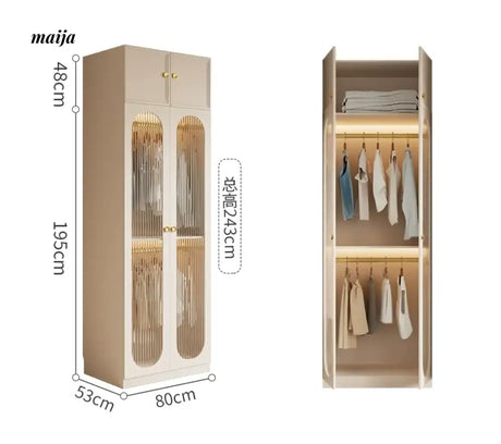 MEIHOUSE French Cream Wardrobe Modern Bedroom Storage Cabinet from MEIHOUSE
