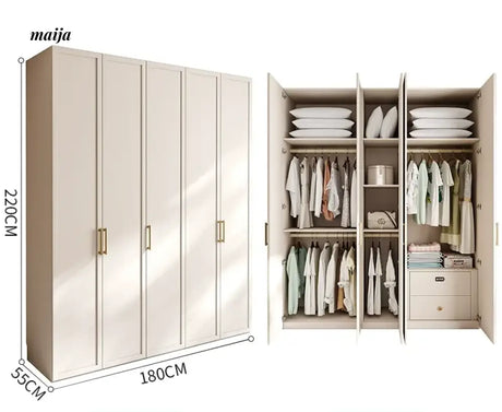 MEIHOUSE French Cream Bedroom Wardrobe Easy Assembly Storage Cabinet from MEIHOUSE