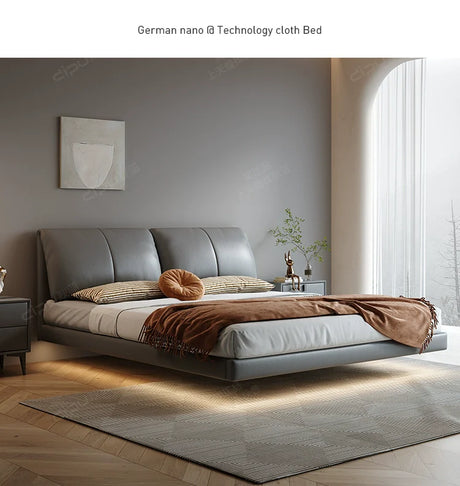 DIPU Alina Luxury Elephant Ear Leather Bed from DIPU