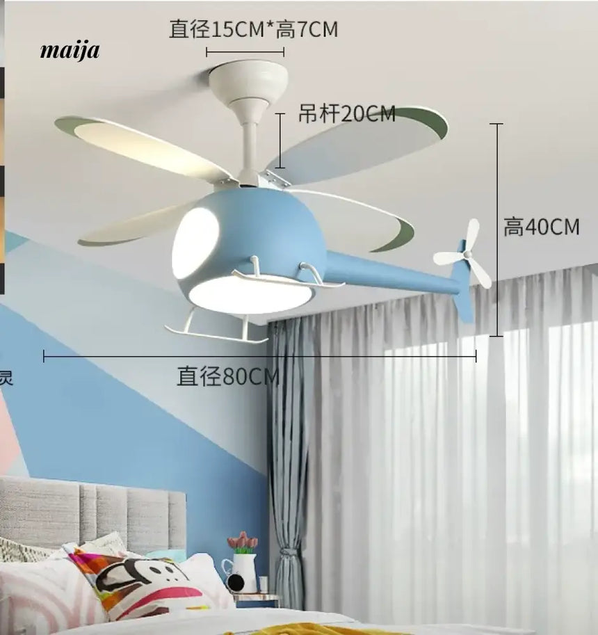 GVG Helicopter Cartoon Air Fan Ceiling Lamp from GVG