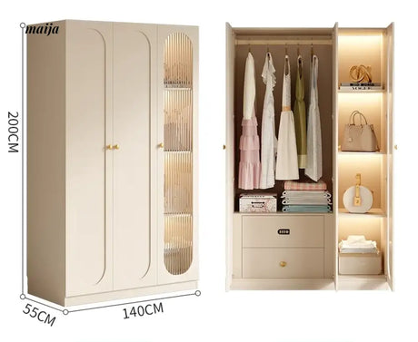 MEIHOUSE French Cream Bedroom Wardrobe Modern Assembled Cabinet from MEIHOUSE