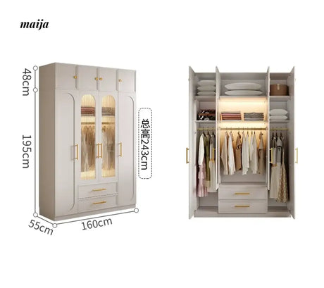 MEIHOUSE French Cream Bedroom Storage Combination Coat Cabinet from MEIHOUSE