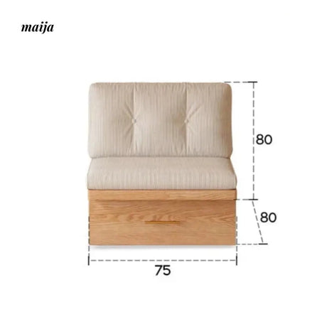 Japanese Style Solid Wood Sofa with Storage System from AI