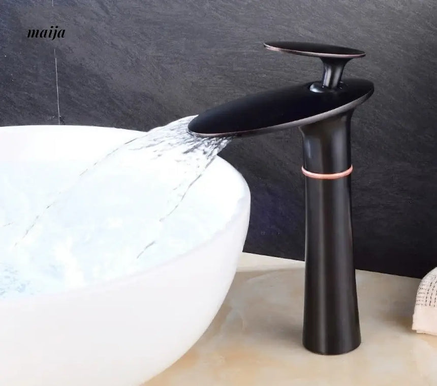 Flying Saucer Copper Waterfall Basin Faucet from Kaiyashi