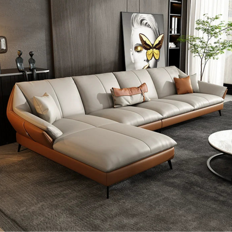DIPU Harper Minimalist Leather Scandinavian Sofa from DIPU