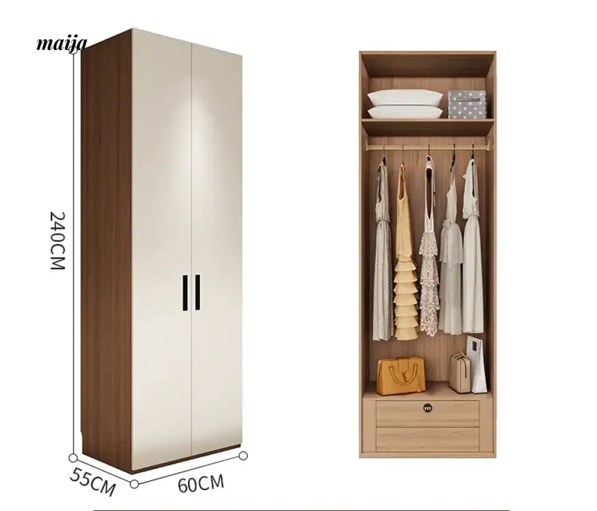 MEIHOUSE Cream Bedroom Modern One Door Large Storage Wardrobe from MEIHOUSE