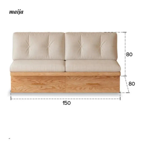 Japanese Style Solid Wood Sofa with Storage System from AI