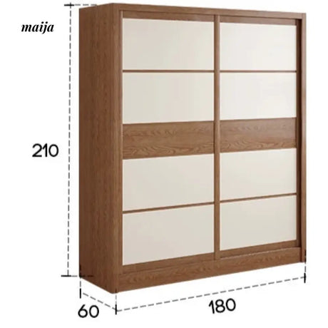 Evanna Sliding Door Solid Wood Wardrobe from maija